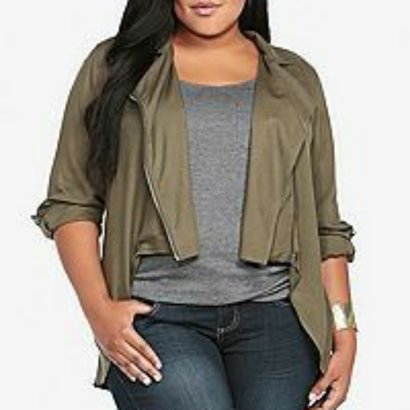 torrid Jackets & Blazers - Torrid || Olive Green Moto Zip Jacket